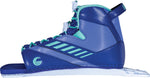 Left-side view of 2024 Women's Shadow Rear binding in blue with teal accents, lace-up system, and open-toe design.