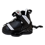 Right-side view of the Tyke waterski binding with the adjustable rear support open, showing the boot’s padded interior.