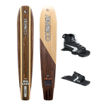 Big Easy slalom ski with Shadow Front Boot and Lace Adjustable RTP, featuring a classic woodgrain design with black details.