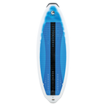 Top of the Ride wakesurf board featuring a blue traction pad with a black center strip for grip and control.