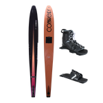 Rocket ski shown with with Tempest Front Boot and Lace Adjustable RTP, featuring a sleek black-to-orange gradient design.