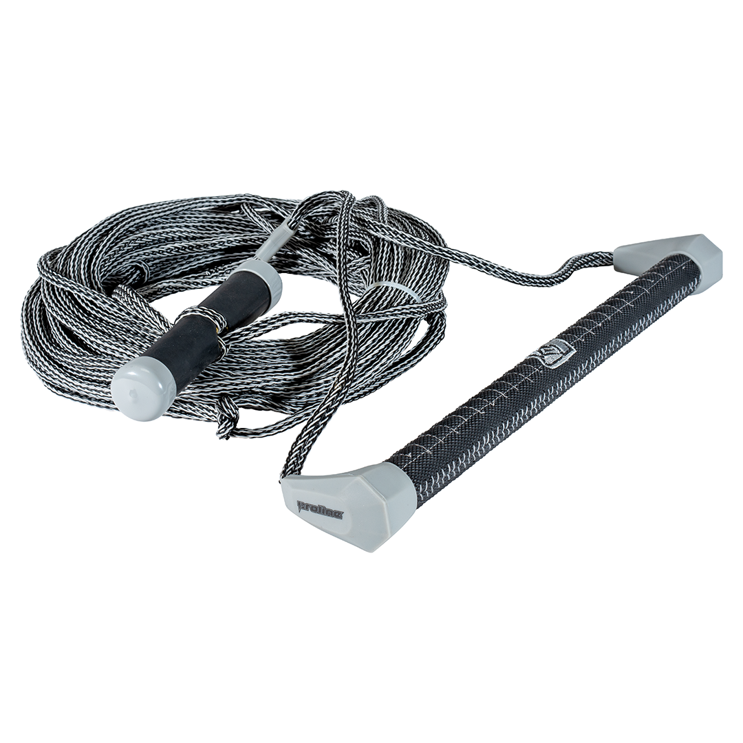 Angled view of the Pro Package in gray, showing a black and gray rope with a matching grip handle.