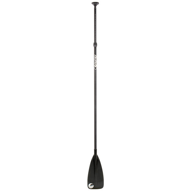 2-piece adjustable aluminum paddle with a sleek black blade featuring a white Connelly logo, and black aluminum shaft.