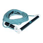 Angled view of the Pro Package in blue, featuring a coiled blue and white rope with a black handle and white end caps.