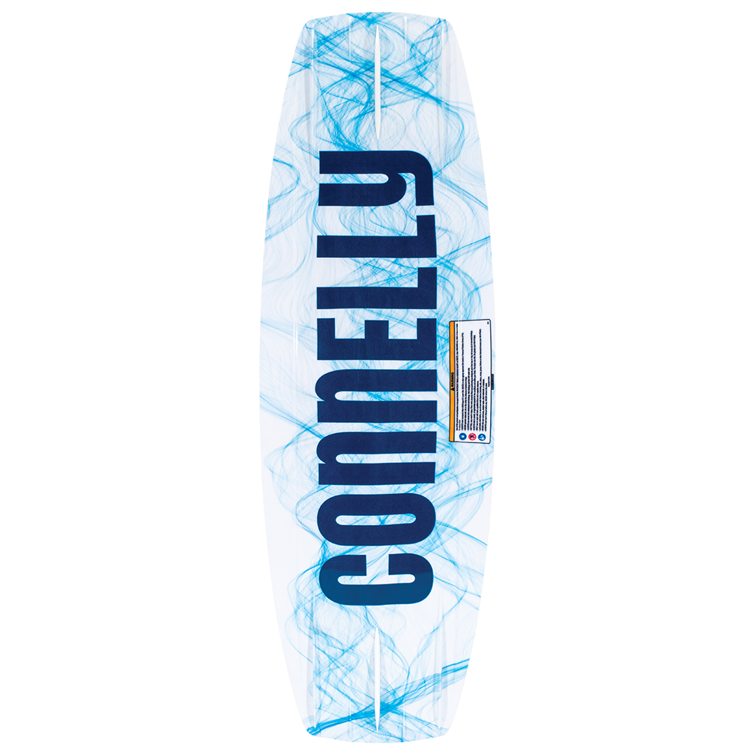 Base of the 2023 Reverb Wakeboard featuring a "CONNELLY" logo in blue against a white background with blue graphics.