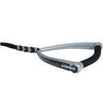 2022 Proline Course radius waterski handle in silver and black with an ergonomic curve and textured grip for control.