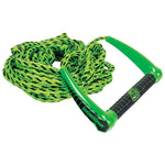 LGS Suede Surf Rope in green, featuring a 10-inch stitched AX Suede grip handle with molded EVA core and multiple grab knots.