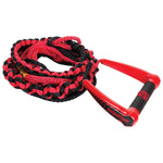 LG Suede Surf Rope in red, featuring an 8-inch AX Suede leather handle with EVA core and large spiral Poly-E braid.