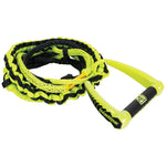 Coiled LG Suede rope in Volt yellow and black with a bright yellow handle and black grip, offering high visibility.