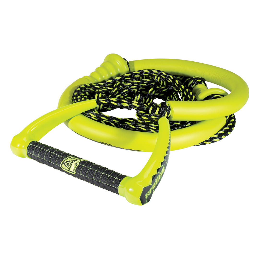 Volt yellow Tug Suede rope and handle set featuring a black and yellow braided rope, floating sections, and textured grip.