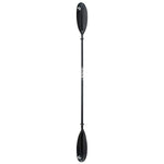 Front-facing view of the Kayak Paddle, a black double-bladed paddle with a sleek shaft and white logo detailing.